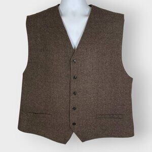 Pronto Uomo Classic Fit Button Vest | 4X | Brown Tweed | Countryside Academia